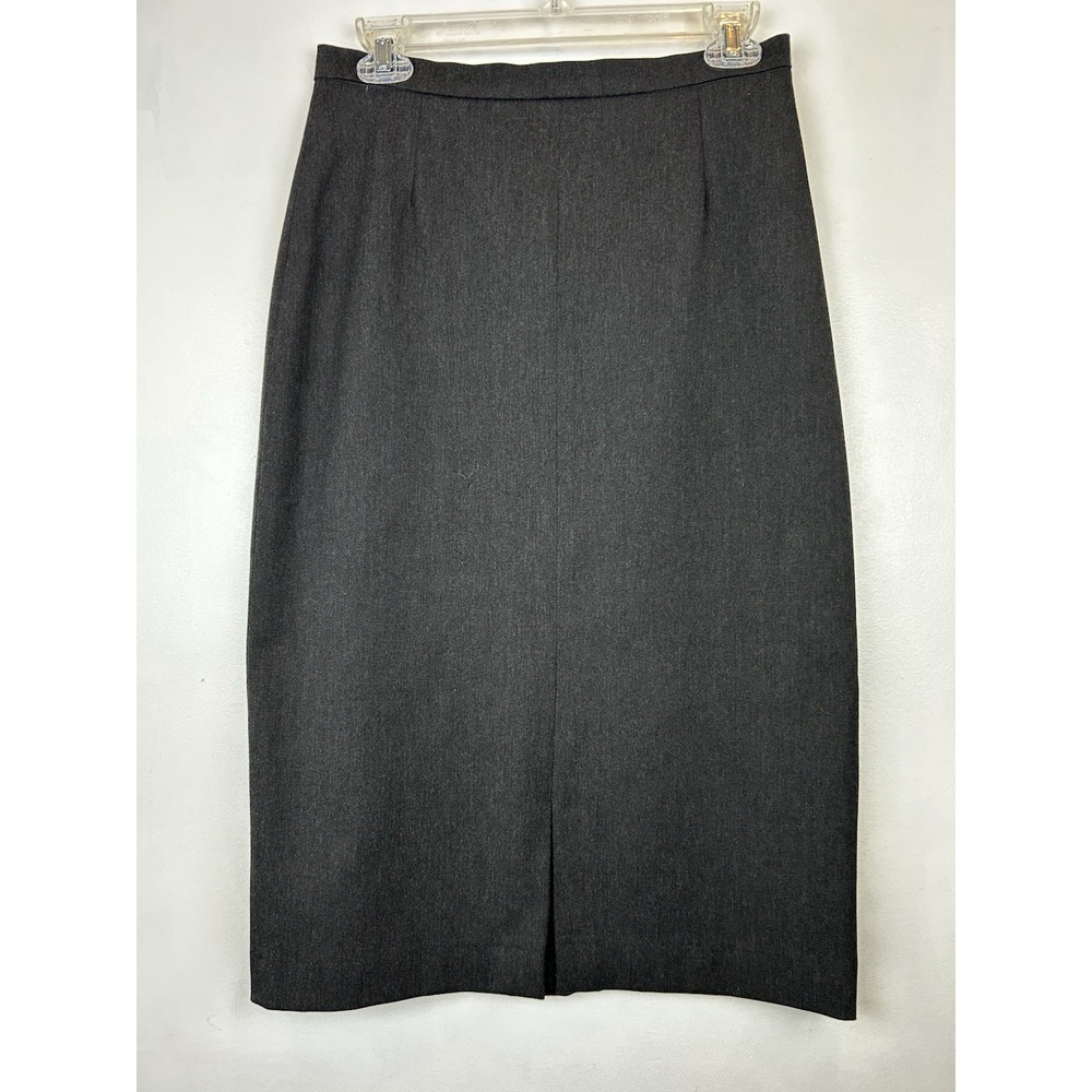 Fabrizio Gianni Pencil Skirt Womens 8 Midi Front Slit Gray USA Office Career